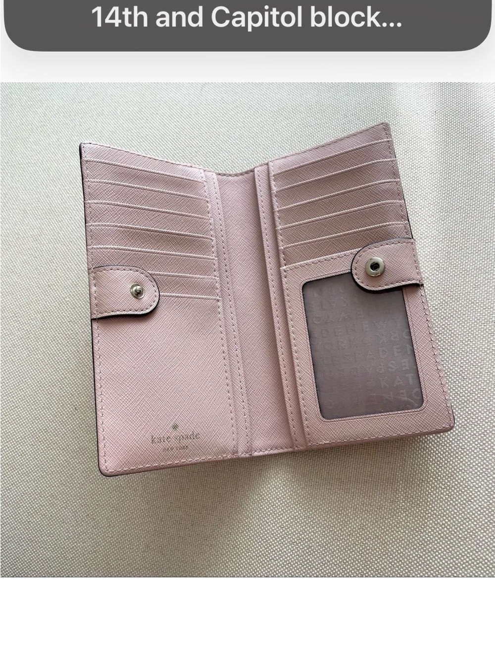 Kate Spade New York Staci or Laurel Way colorblock wallet in pink and black - Picture 4 of 15